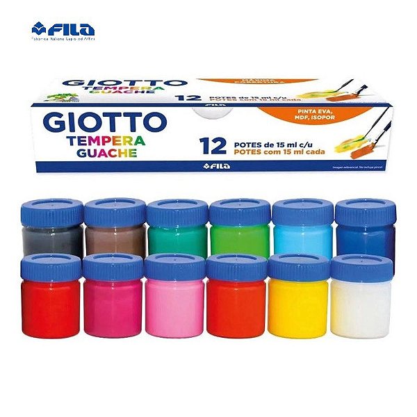 TINTA TEMPERA GUACHE GIOTTO 15ML 12 CORES