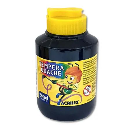 TINTA GUACHE 250 ML AMARELO PRETO UNIDADE ACRILEX