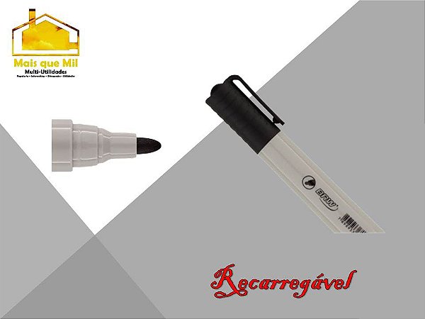 MARCADOR QUADRO BRANCO RECARREGAVEL PRETO BRW