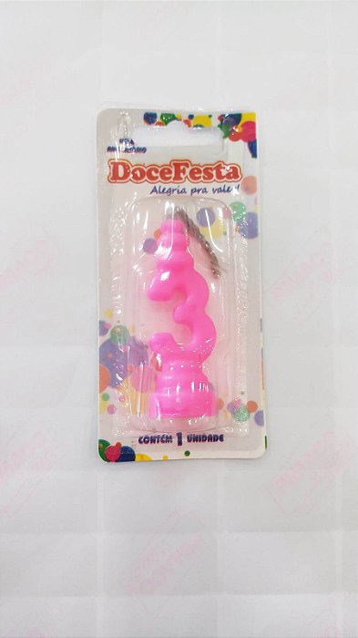 VELA ANIVERSÁRIO SKIN ROSA N3