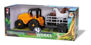 TRATOR FARM WORK BOIADEIRO ORANGE TOYS