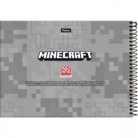 CADERNO DESENHO CARTOGRAFIA 80F MINECRAFT FORONI