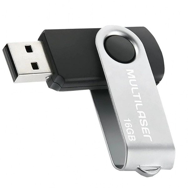 PEN DRIVE TWIST PRETO 16GB MULTILASER