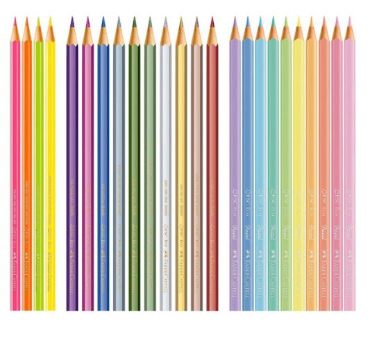 LÁPIS DE COR FABER CASTELL 24 CORES PASTEL NEON