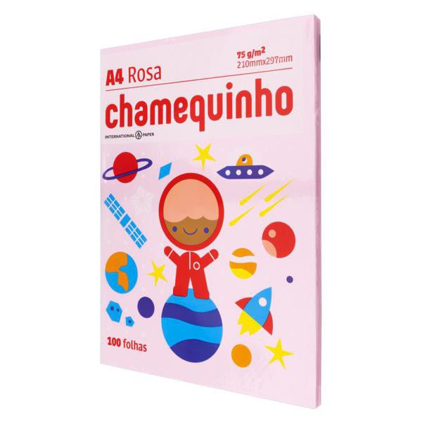PAPEL SULFITE A4 100 FLS CHAMEX 75G COR ROSA