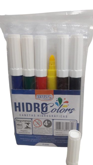 CANETINHA HIDROCOLOR BLISTER 6 CORES BRW