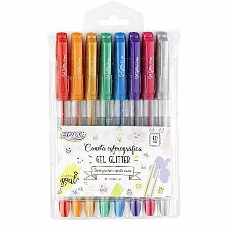 CANETA ESFEROGRÁFICA GEL 1.0MM 08 CORES BRW