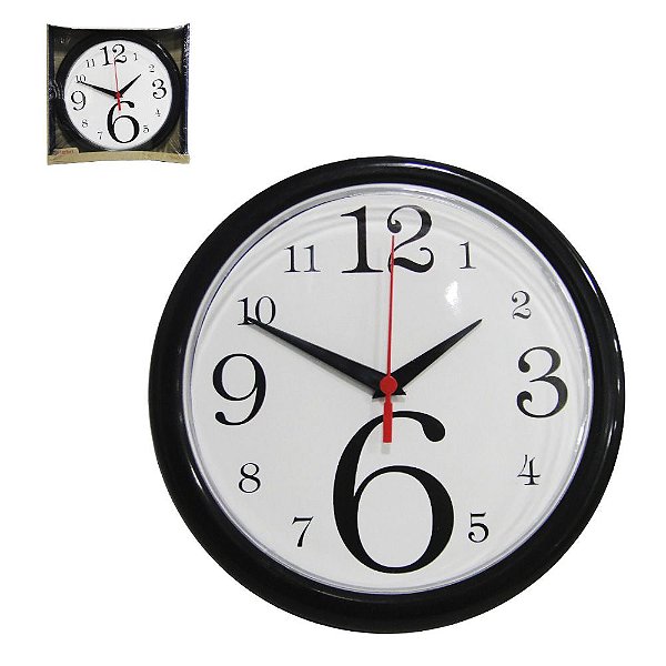 RELOGIO DE PAREDE REDONDO 25CM0 PLA-002 PLASFORT