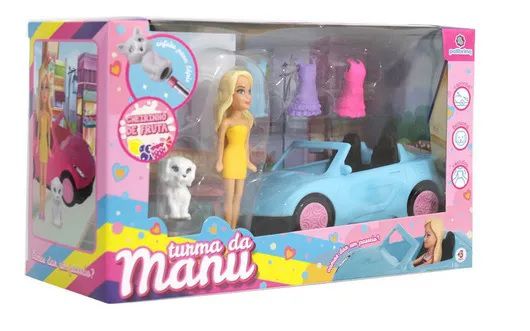 BONECA TURMA DA MANU COM CARRINHO POLIBRINQ