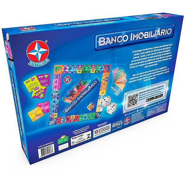 Jogo de Tabuleiro Banco Imobiliário Realidade Aume