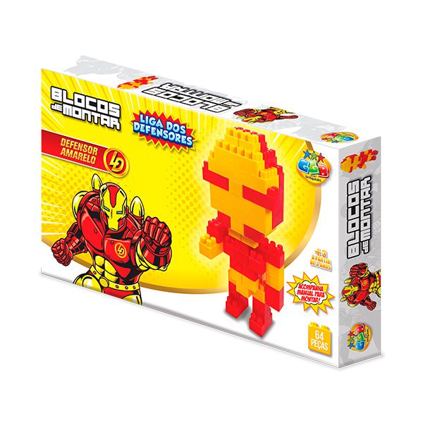 BLOCO DE MONTAR - DEFENSOR AMARELO 64 PCS GGB