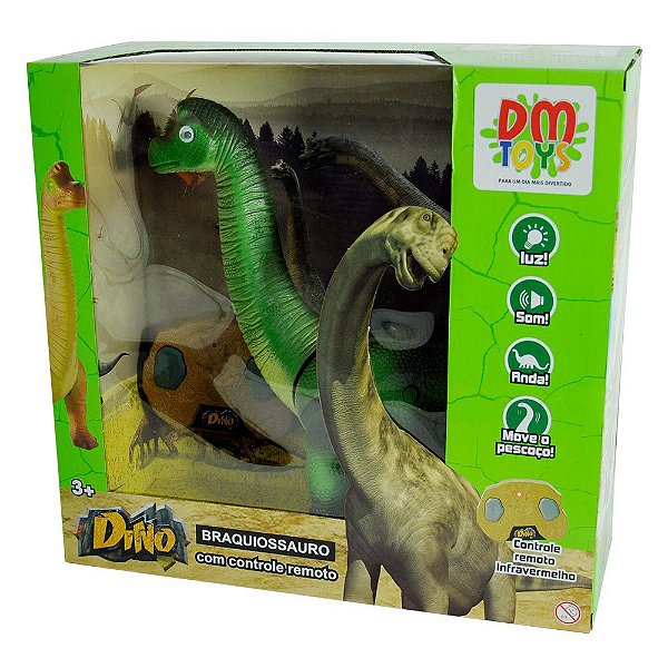 Boneco Dino Braquiossauro com controle infravermel