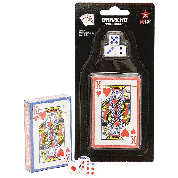 BARALHO UNITARIO 54 CARTAS DE PAPEL COM DADOS