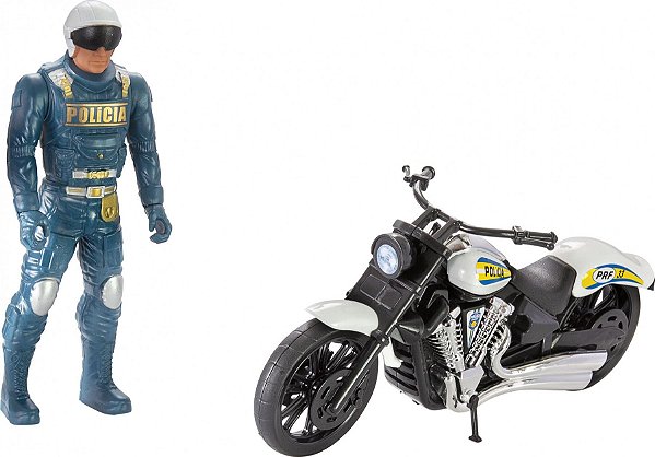 KIT MOTO E BONECO PATRULHA RODOVIARIA BSTOYS