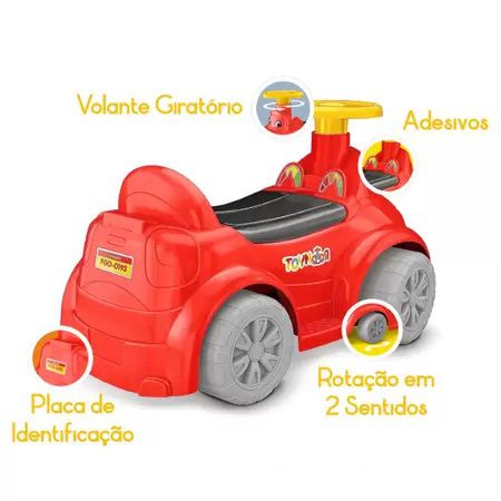 CARRINHO DE EMPURRAR ROMA TOYMOTOR BOMBEIRO ROMA B