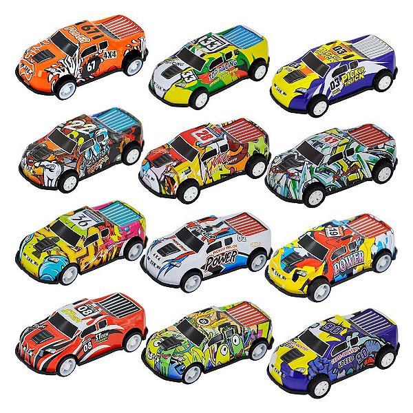 KIT 6 CARROS MINIATURA PULL BACK SORTIDO DMTOYS