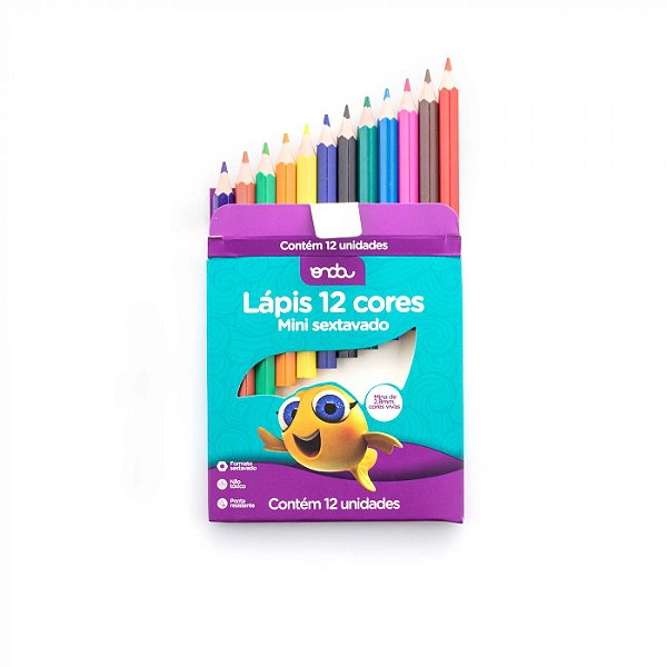 LAPIS 12 CORES MINI SEXTAVADO ONDA
