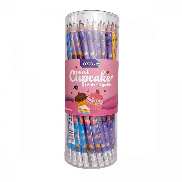 LAPIS HB GRAFITE C/ BORRACHA SWEET CUPCAKE AVULSO