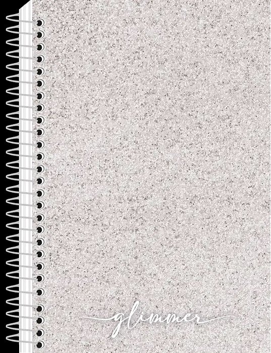 Caderneta capa dura, espiral miolo pautado Glimmer