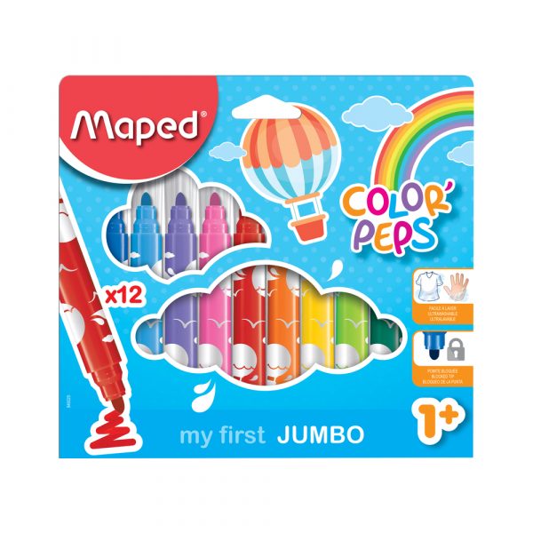 Caneta Hidrográfica ColorPeps Jumbo 12 Cores  Ma