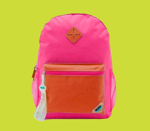 MOCHILA ESCOLAR JUVENIL MF23163 17" ROSA E LARANJA