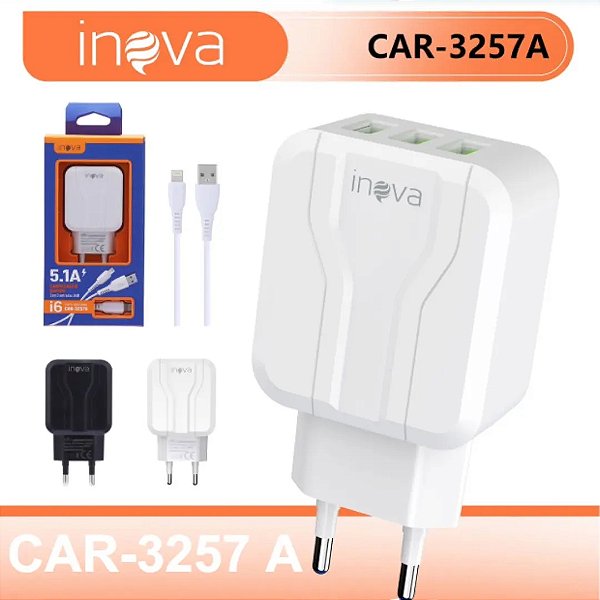 CARREGADOR IPHONE 5.1A INOVA CAR3257A