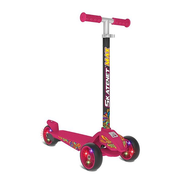 PATINETE SKATENET MAX LED AJUSTAVEL PINCK BANDEIRA