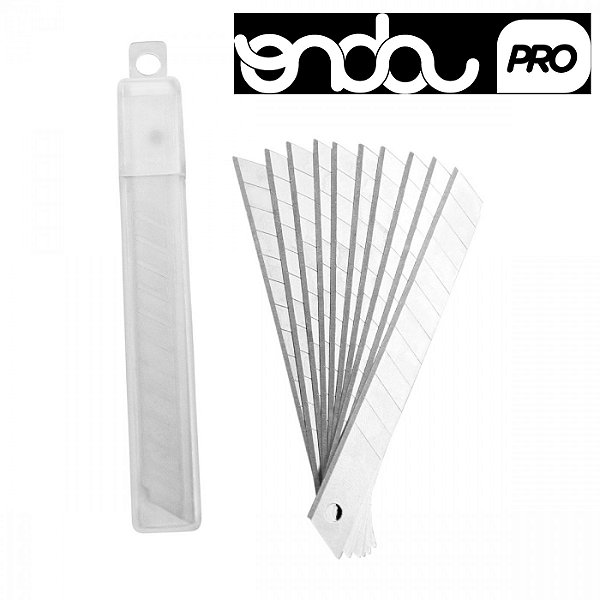 LAMINA ESTILETE ESTREITO 9MM ESTOJO COM 10 LAMINAS