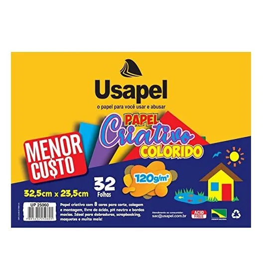 Bloco Criativo 235x325 mm com 32 Folhas 8 Cores 12