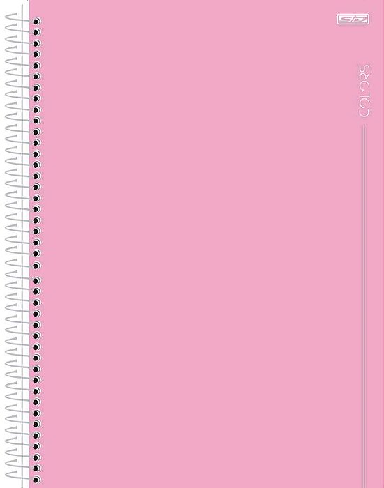 Caderno Universitário 10 matérias rosa Colors São