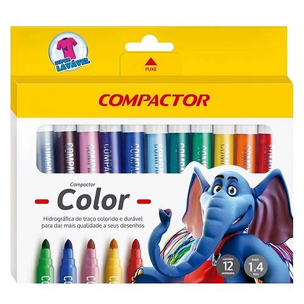 CANETINHA HIDROGRÁFICA COMPACTOR COLOR 12 CORES