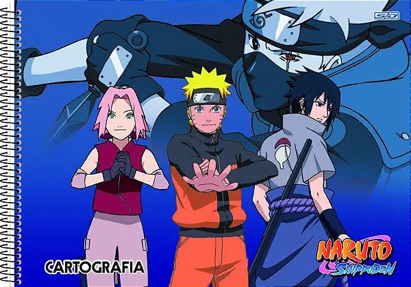 Caderno Cartografia e Desenho  60 fls Naruto  Sã