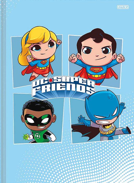 Caderno Brochura Costurado 1/4 DC Super Friends 80