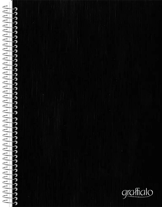 Caderno universitário de 1 matéria Preto Graffiato