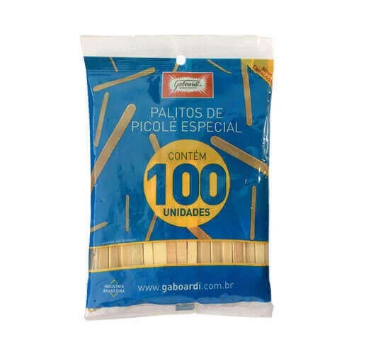 Palito Picolé Especial sorvete Gaboard 100 Palitos