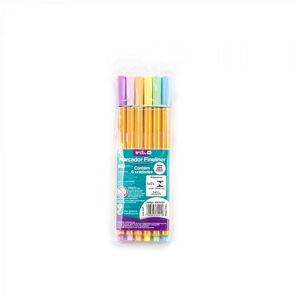 MARCADOR FINELINER 6 CORES 0.4MM ESTOJO