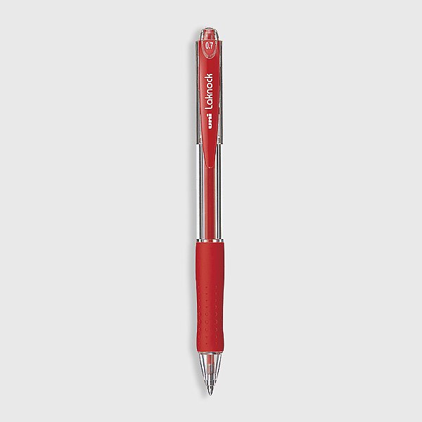 Caneta Laknock Retratil 0.7 mm Vermelha Uni-Ball S
