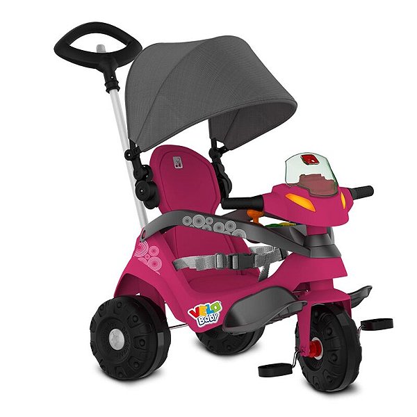 TRICICLO VELOBABY RECLINÁVEL CAPOTA PASSEIO & PEDA