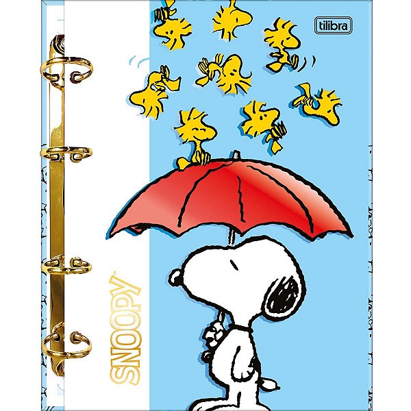 Caderno Argolado Cartonado Colegial Snoopy 80 Folh