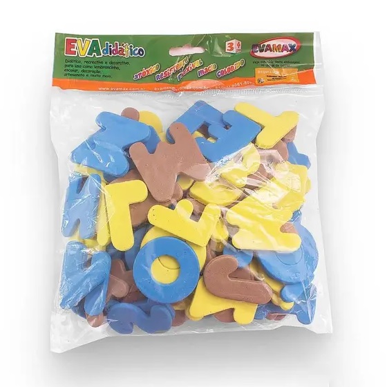 ALFABETO MOVEL EM EVA LETRAS 5cm X 5mm EVA MAX