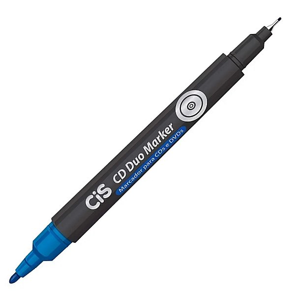 MARCADOR PARA CD/DVD DUO MARKER AZUL UNIDADE