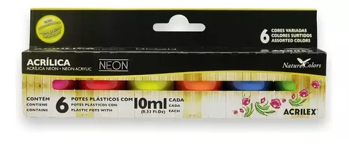 TINTA NATURE COLORS NEON 6X10ML ACRILEX