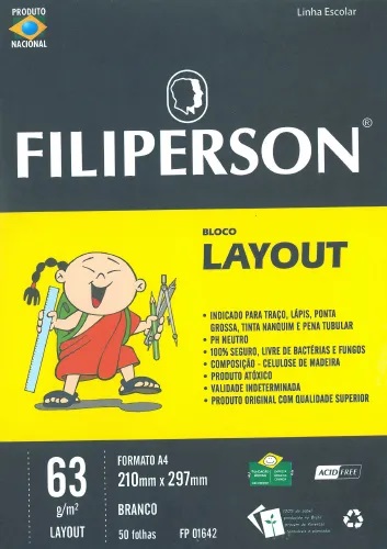 BLOCO LAYOUT BCO 63G 210X297MM A4 50FLS