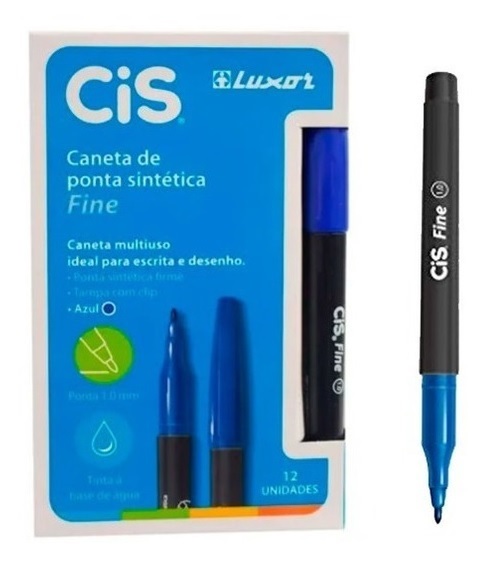CANETA PONTA POROSA CIS FINE AZUL UNIDADE