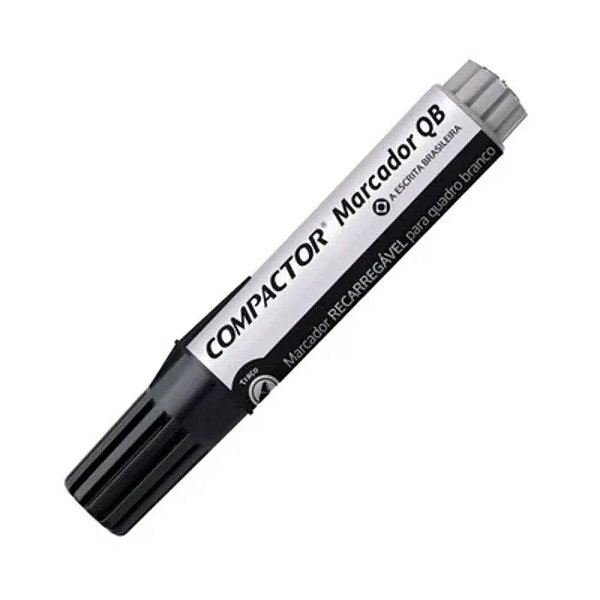 PINCEL MARCADOR RECARREGÁVEL QUADRO BRANCO PRETO COMPACTOR