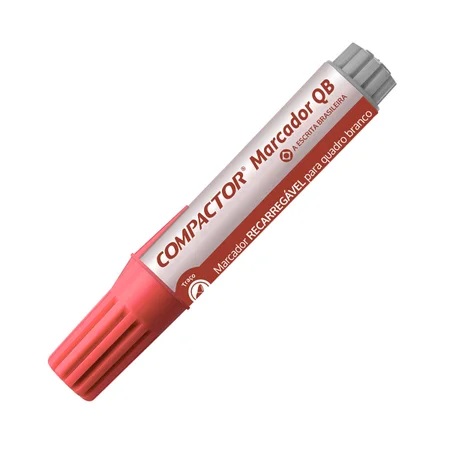 PINCEL MARCADOR RECARREGÁVEL QUADRO BRANCO VERMELHO COMPACTOR
