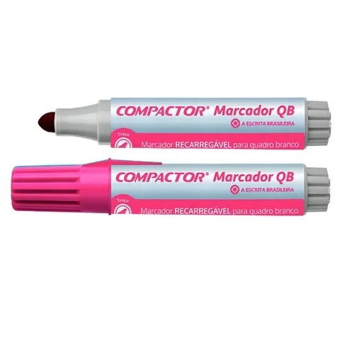 PINCEL MARCADOR RECARREGÁVEL QUADRO BRANCO ROSA COMPACTOR
