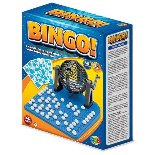 JOGO DE BINGO 50 CARTELAS COM ROLETA E BOLINHAS DE NÚMEROS GGB