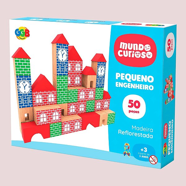 JOGO PEQUENO ENGENHEIRO EM MADEIRA 50 PCS GGB