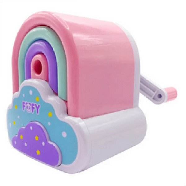 APONTADOR DE MESA ARCOIRIS MANUAL COM  MANIVELA FF4004 - FOFY